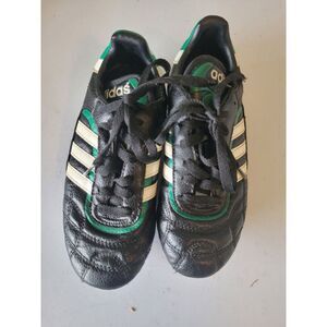Adidas Diego Soccer‎ cleats #015258 Size 2 Black/White/Green "vintage"